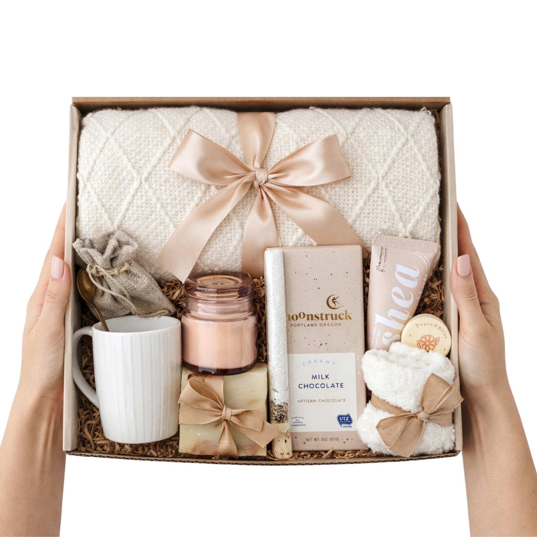Curated luxury gift boxes arranged beautifully in premium kraft packaging by Arinna Gifts