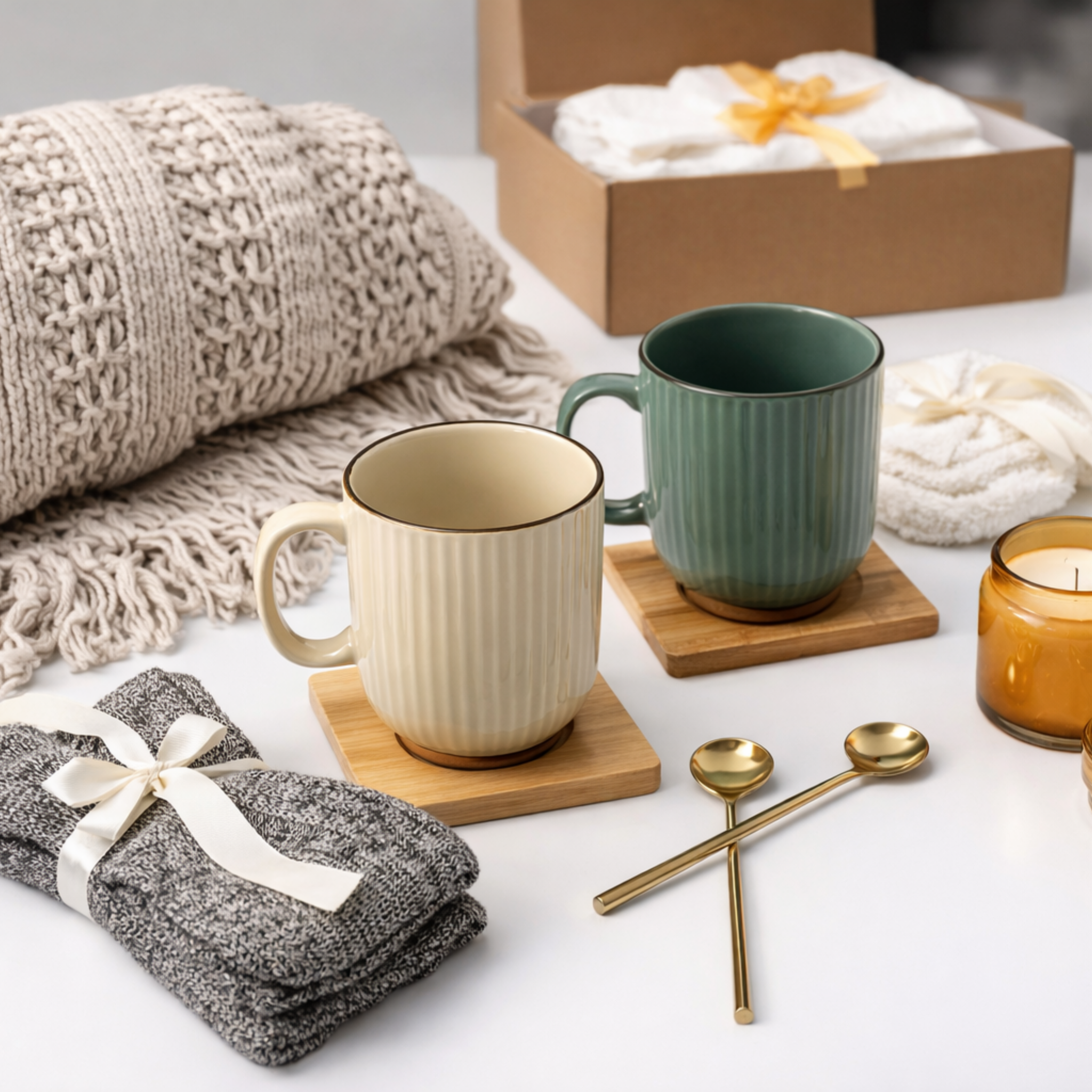 Elegant gift box for couples and wedding celebrations, featuring curated matching sets by Arinna Gifts in Dallas, TX