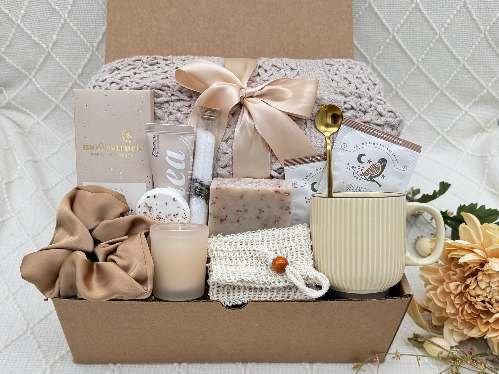Cozy Hygge Gift Box with Blanket | Self Care Gift Basket