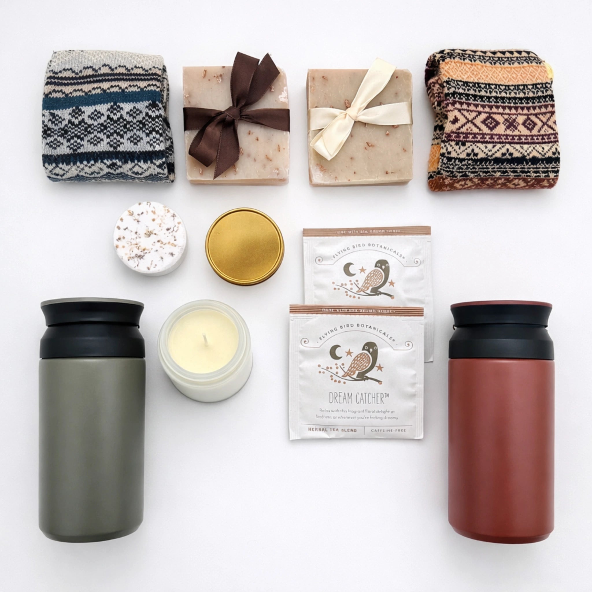Warm housewarming gift box with artisanal home decor and cozy candles, hand-packed by Arinna Gifts in Dallas