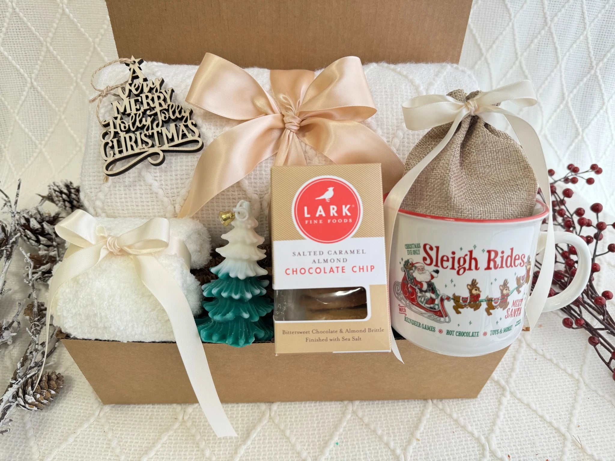 O Holy Night Gift Box – Cozy holiday gift set with mug, treats, and candle