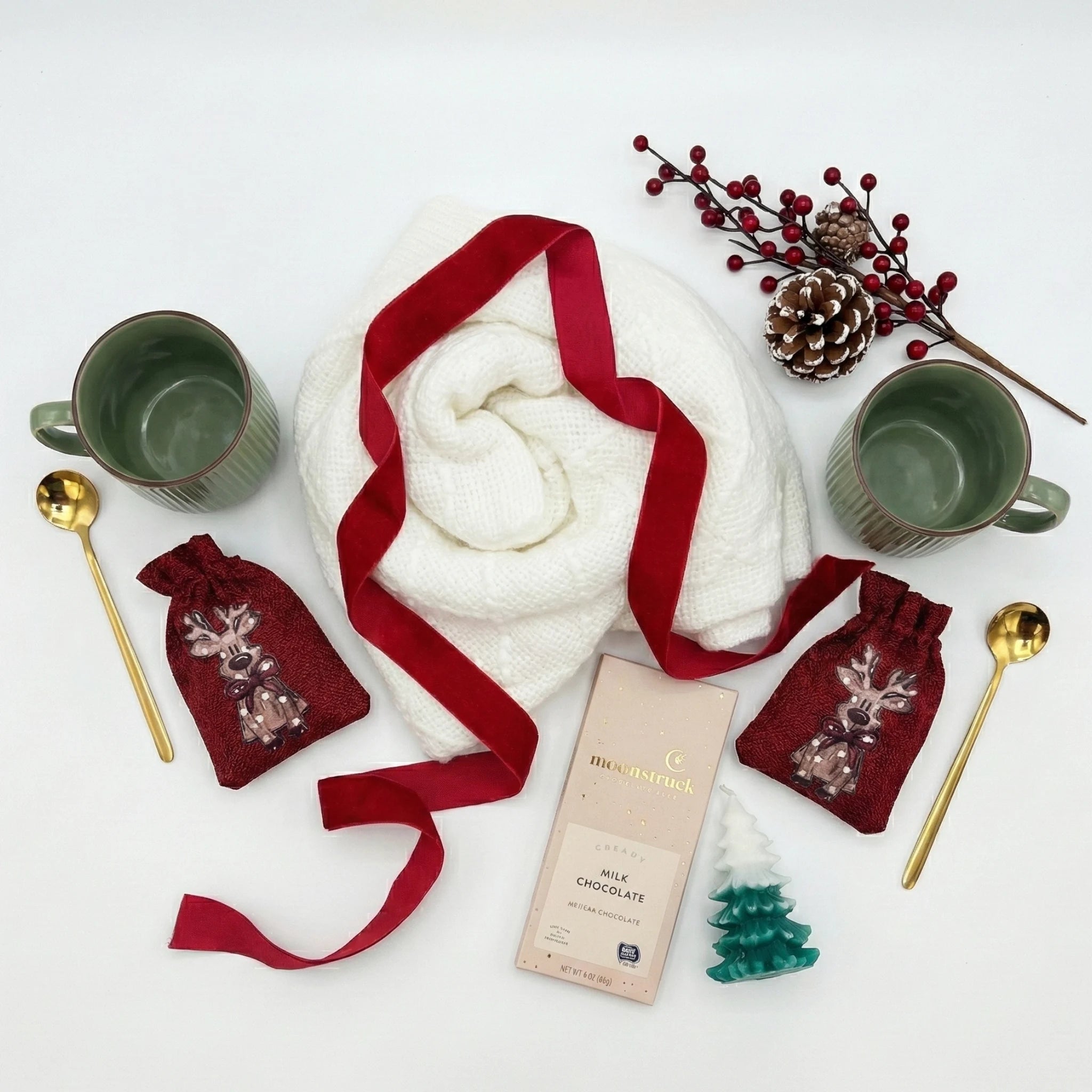 Romantic celebration gift box for couples featuring curated comfort items and artisan snacks