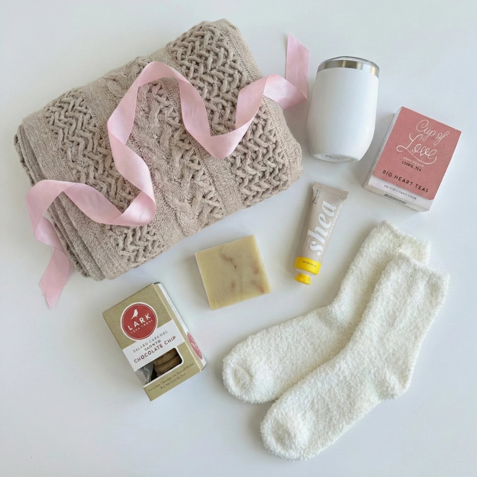 Out of Office relaxation gift basket with tumbler, cookies and blanket by Arinna Gifts in Dallas