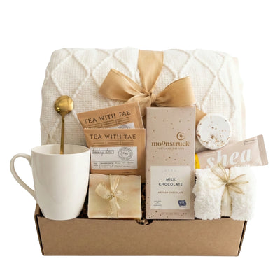 Thinking of You luxury care package with curated cozy essentials and artisan treats by Arinna Gifts in Dallas
